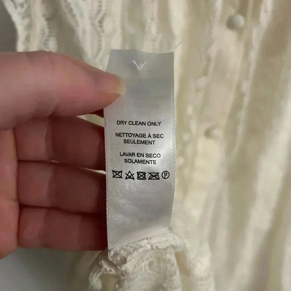 Frame Eyelet lace sleeves ruffle blouse top XL - Picture 8 of 8